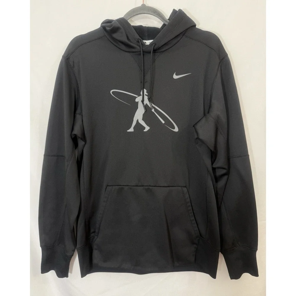 Nike Dri Fit Hoodie Mens M Black Sweatshirt Baseball Swingman Ken Griffey Jr